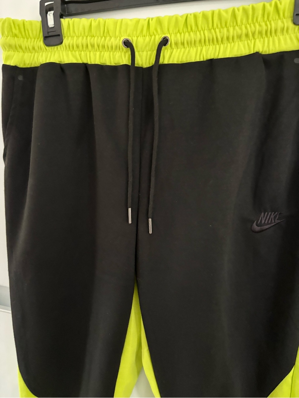 Nike Black and Neon Yellow Colorblock Joggers - Picture 3 of 5